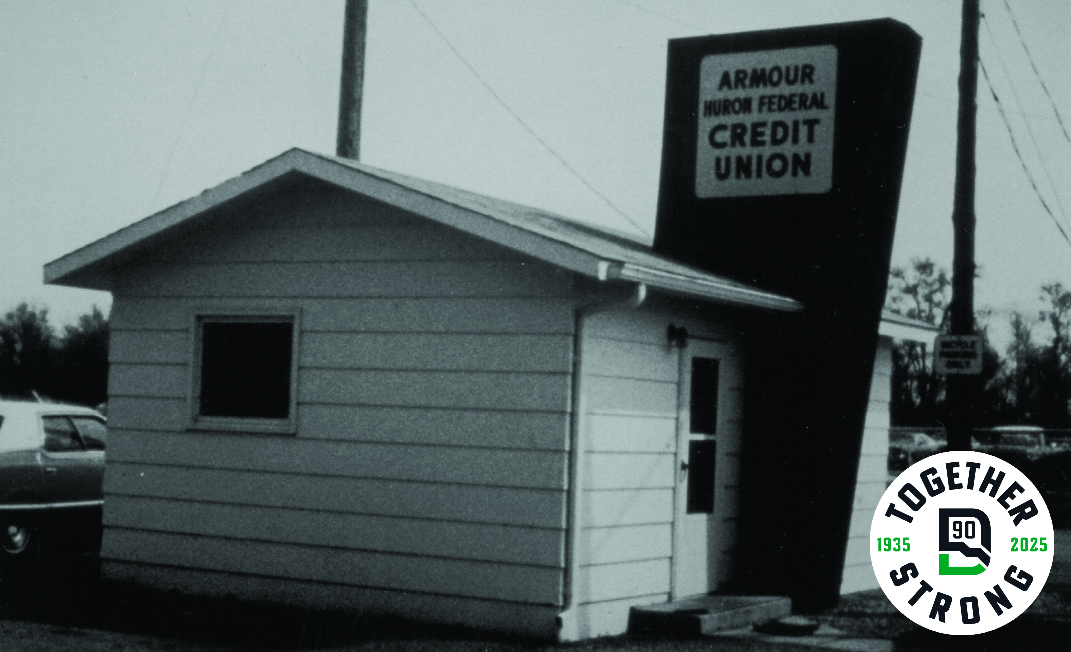 Black and white image of "The Shack" in Huron