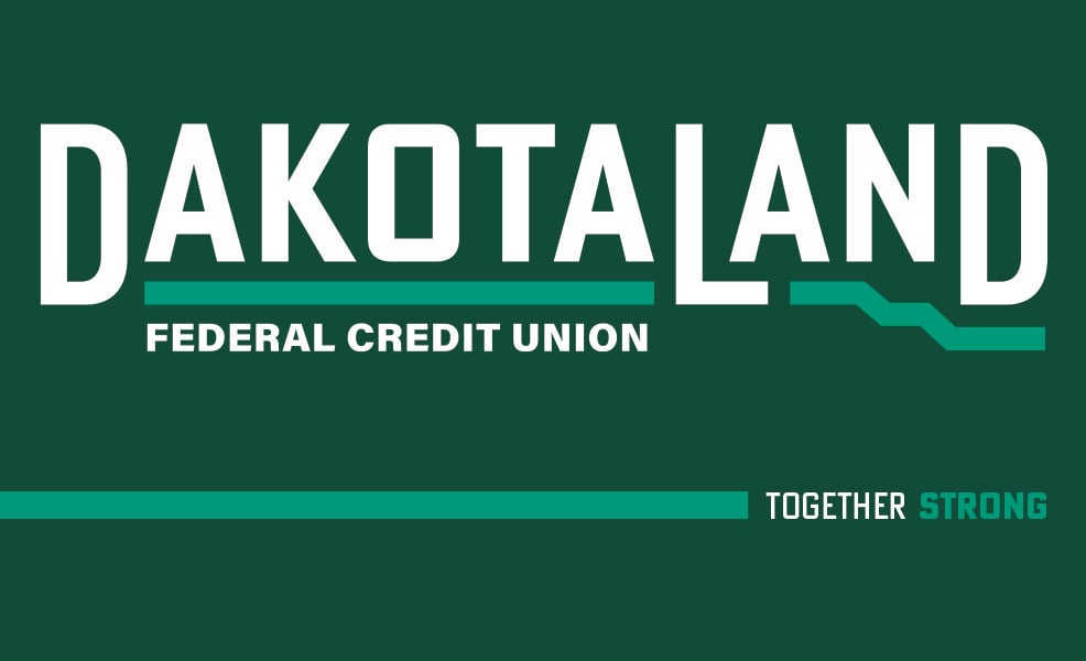 Updated Dakotaland Federal Credit Union logo on green background